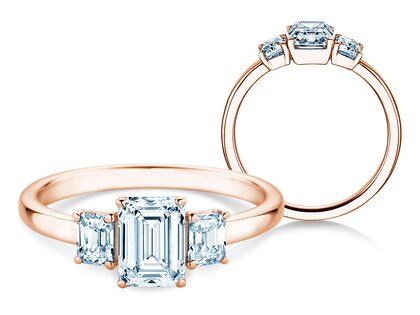 Verlobungsring Emerald Eden in 14K Roségold mit Diamanten 0,74ct G/VS