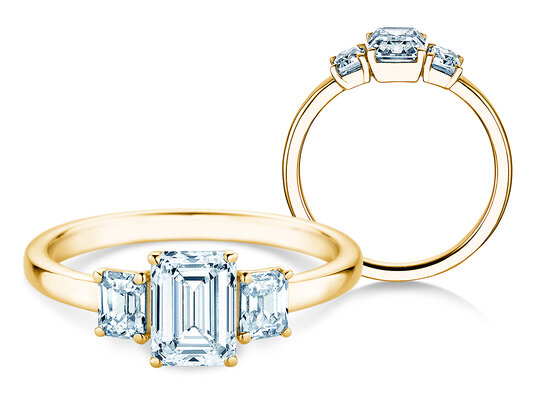 Verlobungsring Emerald Eden in 9K Gelbgold mit Labordiamanten 0,46ct E/VS
