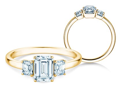 Verlobungsring Emerald Eden in 14K Gelbgold mit Diamanten 0,74ct G/VS
