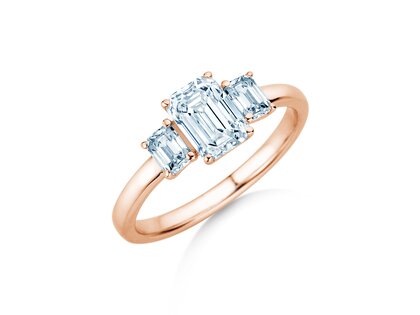 Verlobungsring Emerald Eden in 14K Roségold mit Diamanten 0,74ct G/VS