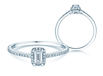 Verlobungsring Emerald Halo Pavé Labordiamant