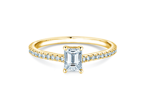 Verlobungsring Emerald Pavé in 14K Gelbgold mit Diamanten 0,40ct G/VS