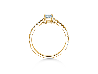 Verlobungsring Emerald Pavé in 14K Gelbgold mit Diamanten 0,40ct G/VS