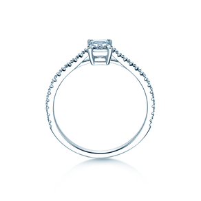 Verlobungsring Emerald Pavé in 14K Weißgold mit Diamanten 0,40ct G/VS