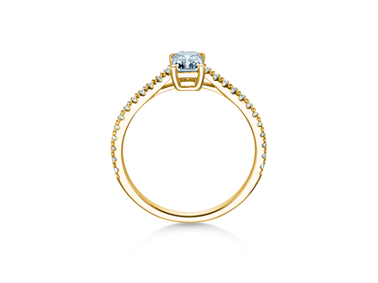 Verlobungsring Emerald Pavé in Gelbgold