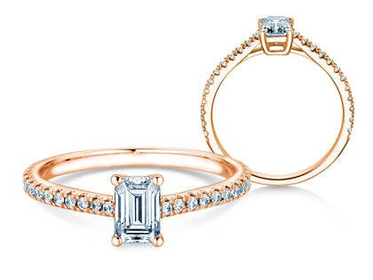 Verlobungsring Emerald Pavé in Roségold