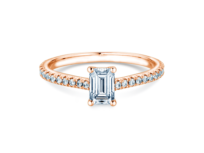 Verlobungsring Emerald Pavé in Roségold