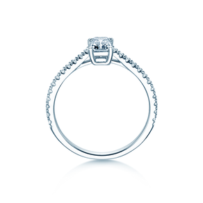 Verlobungsring Emerald Pavé in Platin