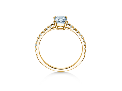 Verlobungsring Emerald Pavé in 9K Gelbgold mit Labordiamanten 1,82ct E/VS