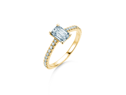 Verlobungsring Emerald Pavé in 9K Gelbgold mit Labordiamanten 1,82ct E/VS