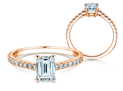 Verlobungsring Emerald Pavé in Roségold