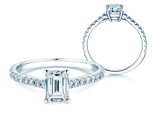 Verlobungsring Emerald Pavé Labordiamant