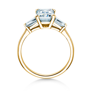 Verlobungsring Emerald Tapered Baguette in Gelbgold