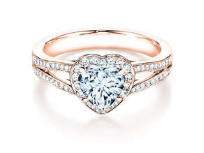 Verlobungsring Flame in 18K Roségold mit Diamanten 1,54ct G/SI