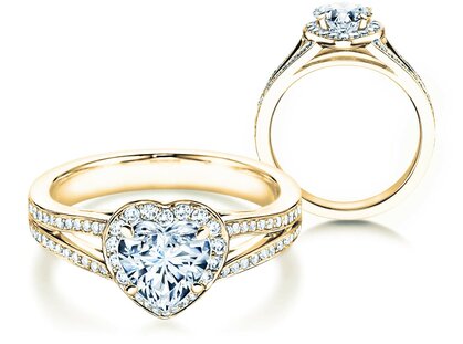Verlobungsring Flame in 18K Gelbgold mit Diamanten 1,54ct G/SI