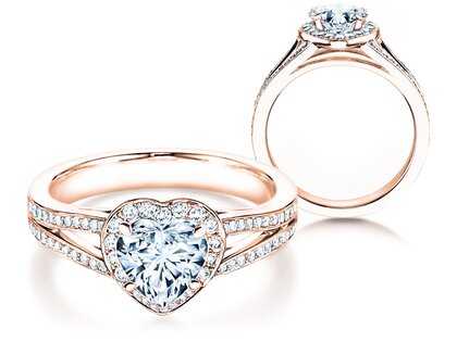 Verlobungsring Flame in 18K Roségold mit Diamanten 1,54ct G/SI