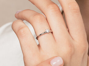 Verlobungsring Heart Clean in 14K Weißgold mit Diamant 0,16ct G/SI