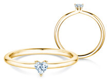 Verlobungsring Heart Clean in 9K Gelbgold mit Diamant 0,23ct G/SI
