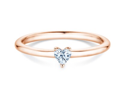 Verlobungsring Heart Clean in 9K Roségold mit Diamant 0,23ct G/SI