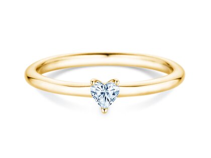 Verlobungsring Heart Clean in 14K Gelbgold mit Diamant 0,16ct G/SI