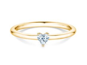 Verlobungsring Heart Clean in 14K Gelbgold mit Diamant 0,16ct G/SI