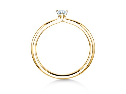 Verlobungsring Heart Clean in 14K Gelbgold mit Diamant 0,16ct G/SI