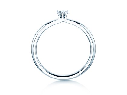 Verlobungsring Heart Clean in 14K Weißgold mit Diamant 0,16ct G/SI