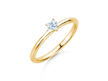 Verlobungsring Heart Clean in 14K Gelbgold mit Diamant 0,16ct G/SI