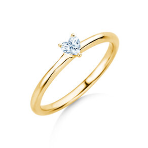 Verlobungsring Heart Clean in 14K Gelbgold mit Diamant 0,16ct G/SI