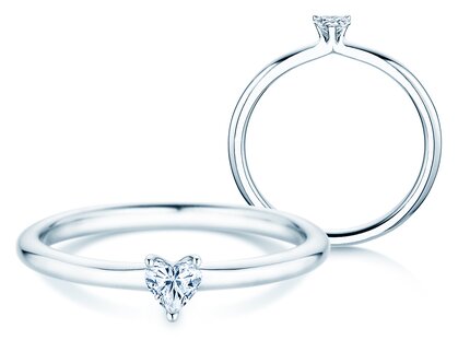 Verlobungsring Heart Clean in Platin 950/- mit Diamant 0,08ct G/SI