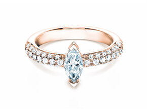 Verlobungsring Louis in 18K Roségold mit Diamanten 1,12ct G/SI