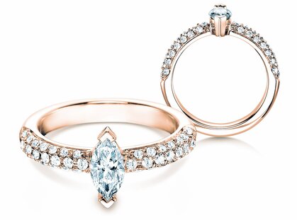 Verlobungsring Louis in 18K Roségold mit Diamanten 1,12ct G/SI