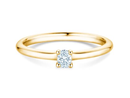 Verlobungsring Oval Clean in 14K Gelbgold mit Diamant 0,08ct G/SI
