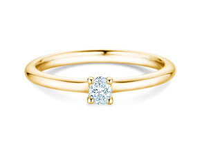 Verlobungsring Oval Clean in 14K Gelbgold mit Diamant 0,08ct G/SI