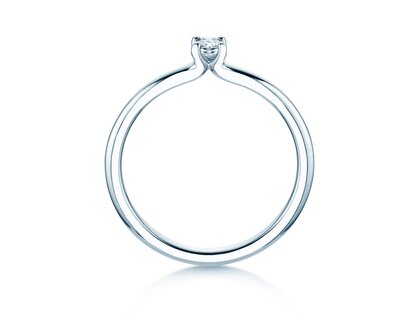 Verlobungsring Oval Clean in 14K Weißgold mit Diamant 0,08ct G/SI
