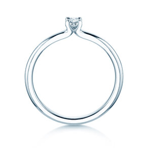 Verlobungsring Oval Clean in 14K Weißgold mit Diamant 0,08ct G/SI