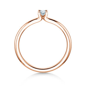 Verlobungsring Oval Clean in 14K Roségold mit Diamant 0,08ct G/SI