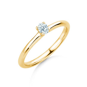 Verlobungsring Oval Clean in 14K Gelbgold mit Diamant 0,08ct G/SI