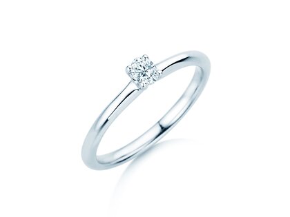 Verlobungsring Oval Clean in 14K Weißgold mit Diamant 0,08ct G/SI