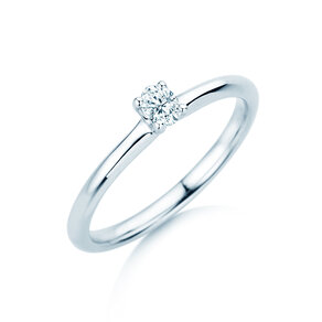 Verlobungsring Oval Clean in 14K Weißgold mit Diamant 0,08ct G/SI