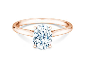Verlobungsring Oval Cut in 18K Roségold mit Labordiamant 1,00ct E/VS