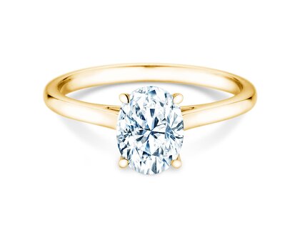 Verlobungsring Oval Cut in 14K Gelbgold mit Labordiamant 0,50ct E/VS