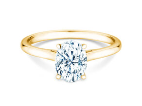 Verlobungsring Oval Cut in 14K Gelbgold mit Labordiamant 0,50ct E/VS