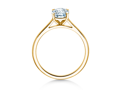 Verlobungsring Oval Cut in 14K Gelbgold mit Labordiamant 0,50ct E/VS