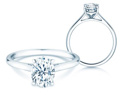 Verlobungsring Oval Cut in 14K Weißgold mit Diamant 2,00ct G/SI