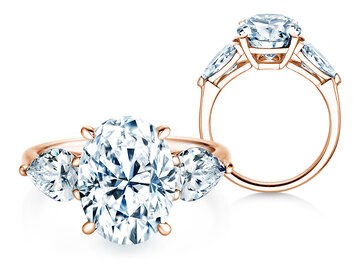 Verlobungsring Oval Pear Cut Labordiamant
