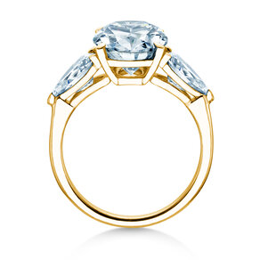 Verlobungsring Oval Pear Cut in 9K Gelbgold mit Labordiamanten 0,49ct E/VS