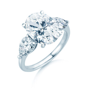 Verlobungsring Oval Pear Cut in 14K Weißgold mit Diamanten 0,82ct G/SI