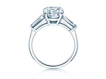 Verlobungsring Oval Tapered Baguette in 14K Weißgold mit Diamanten 0,41ct G/SI