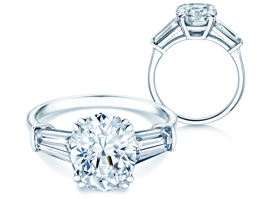 Verlobungsring Oval Tapered Baguette